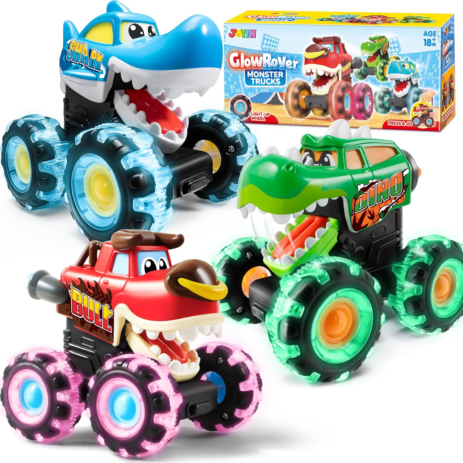 Monstera - JOYFY 3er-Pack Monster Truck Spielzeugautos mit