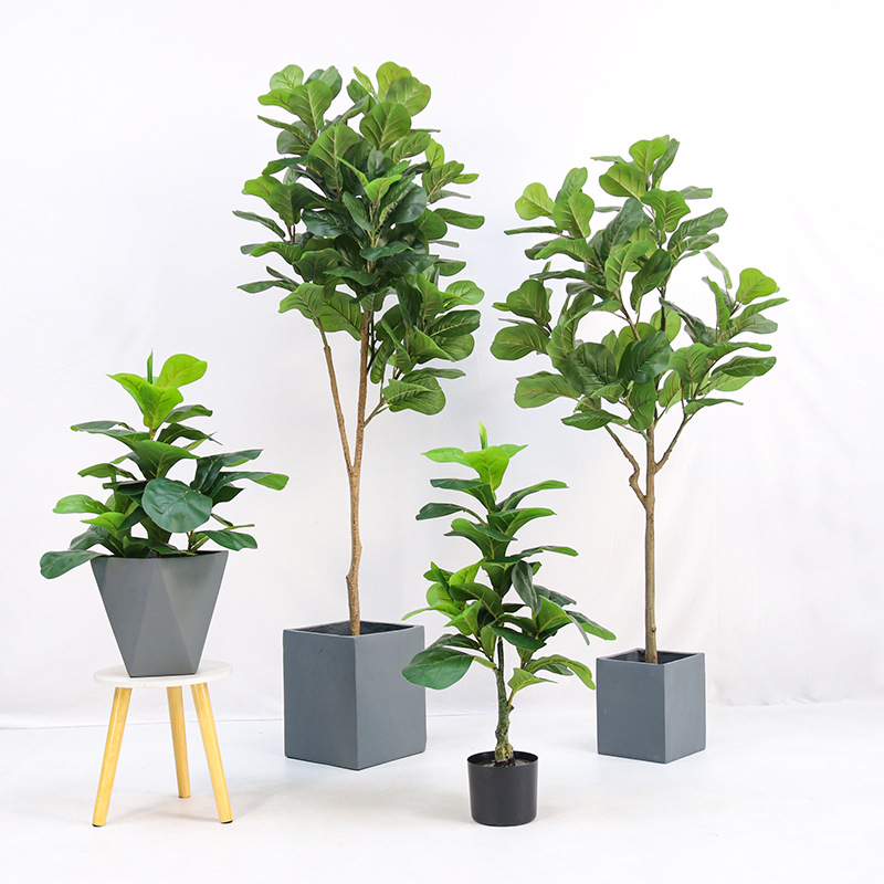 Fiddle Leaf Fig - Künstliche Kunststoff-Topfpflanze Fiddle-Leaf Ficus lyrata Feige
