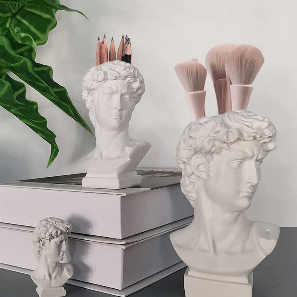 Terracotta Pot - Kreativer Stifthalter Kunstvoller Blumentopf Make-up-Pinsel-Aufbewahrung Porträt-Menschenkopf